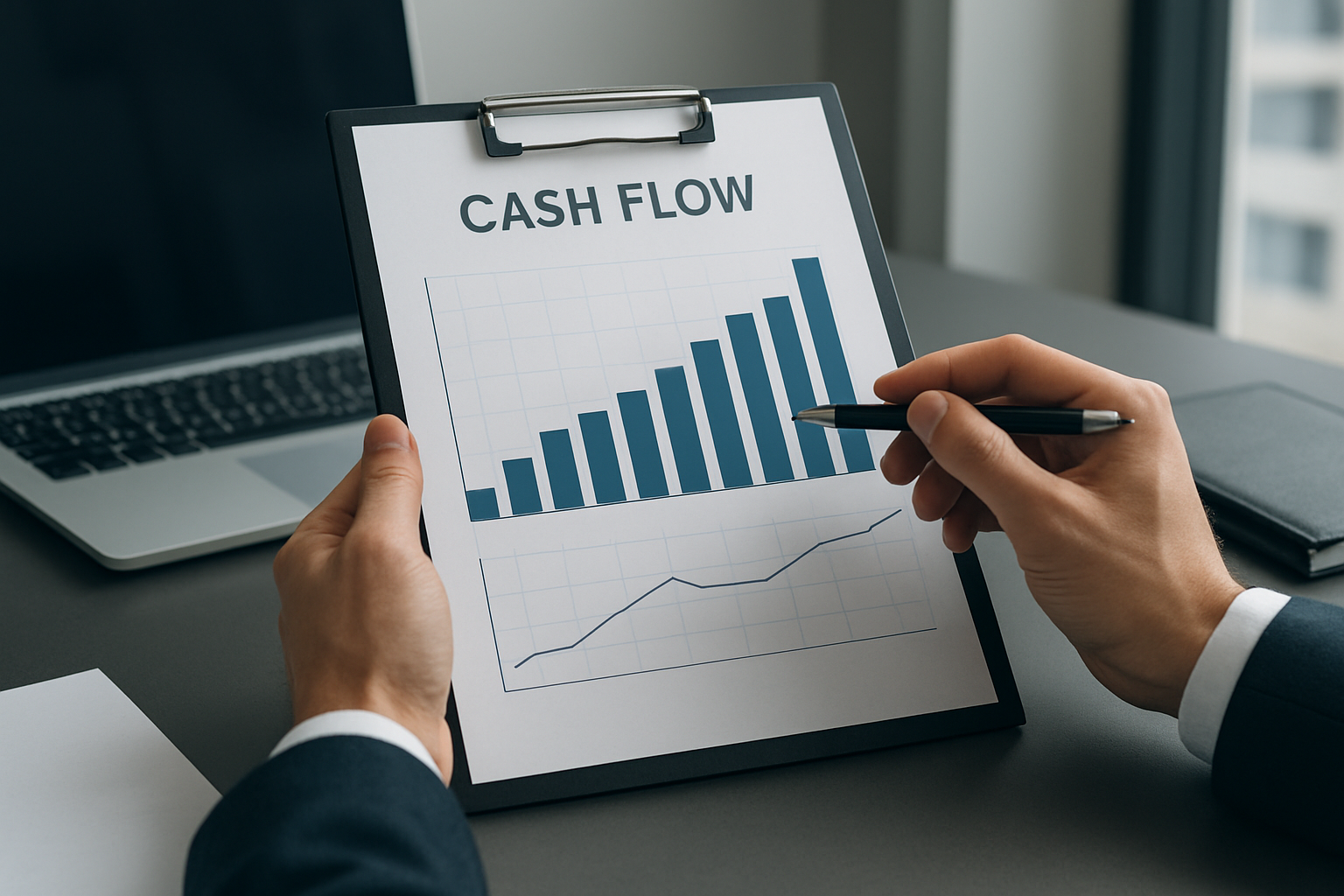 Gráfico de flujo de caja empresarial